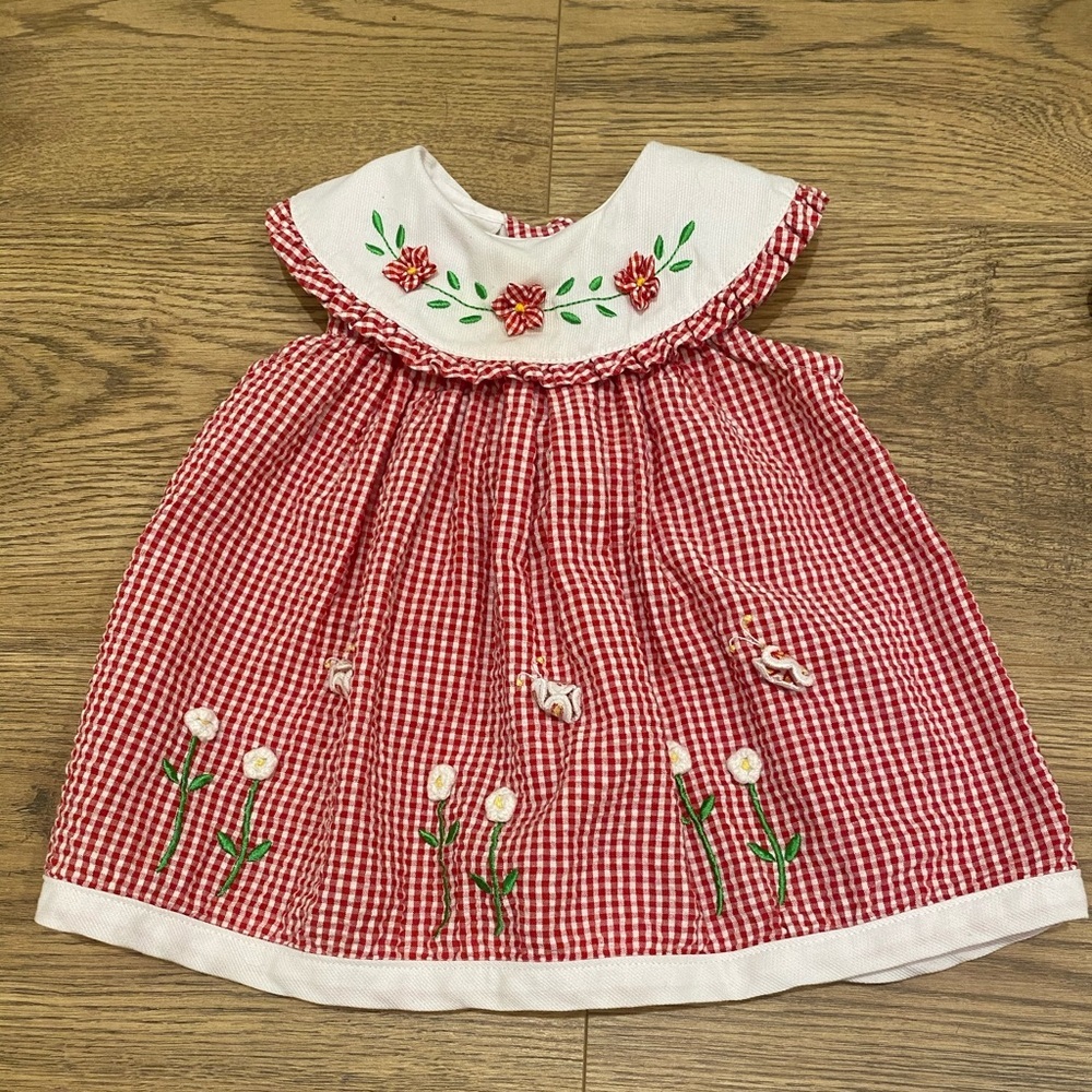 Vintage Little Bitty Butterfly And flowers Sundress Sz 6-9‎ M